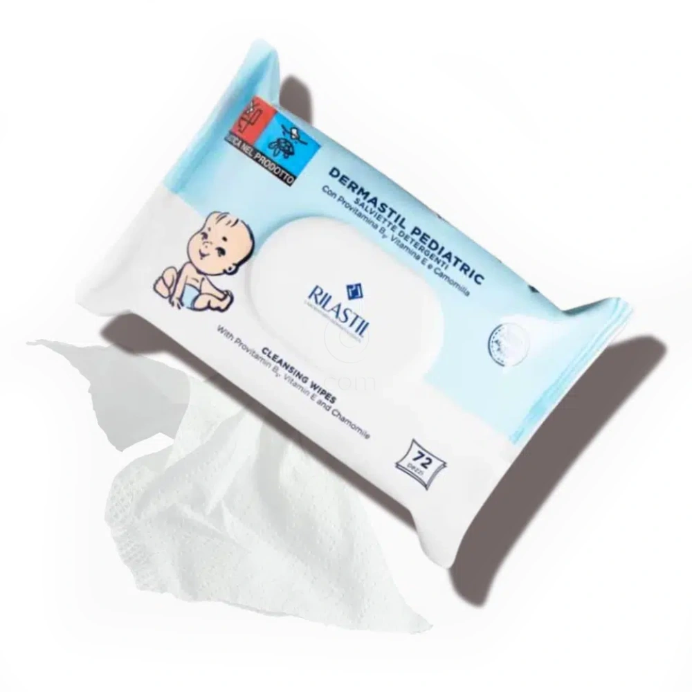 Rilastil Dermastil Pediatric, robčki za čiščenje in pomirjanje kože (72 robčkov)